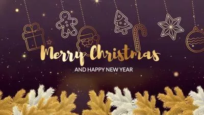 Golden Countdown Merry Christmas New Year Family Holiday Memories Photo Slideshow