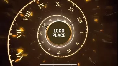  Golden Magic Movie Trailer Countdown Clock Ticking Logo Intro
