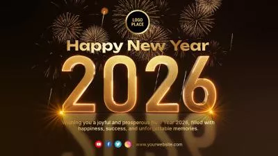 Golden Number New Year Countdown Holiday Greeting Message Intro