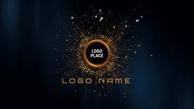  Golden Particle Technology Rotating Logo Intro