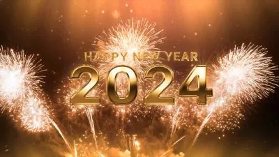 Golden Particles Overlay New Year Countdown Photo Album