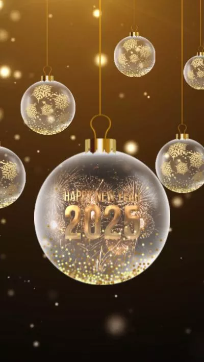 Golden Photo Collage Slideshow Of The 2025 Happy New Year Countdown