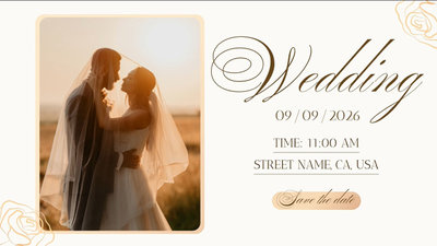 Golden Rose Simple Wedding Collage Slideshow