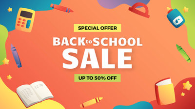 Gradient back School Product Sale Slideshow