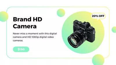 gradient bubble style product promo