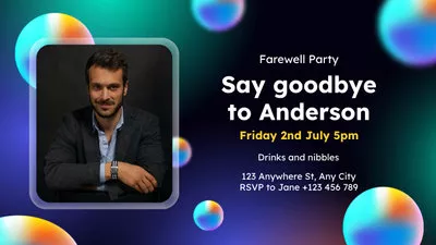 Gradient Farewell Party Invitation