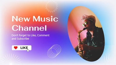 Gradiente Musica Social Youtube Channel Art