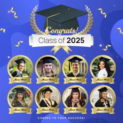  Graduate Photo Collage Graduation Class Yearbook Instagram Post