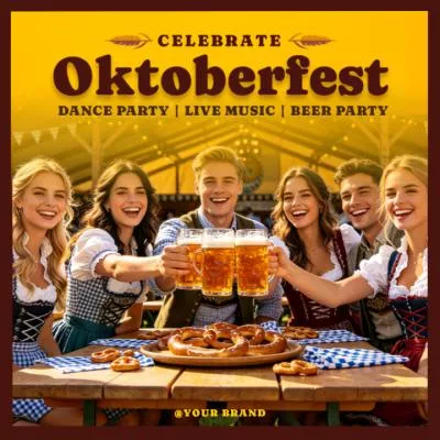 Grand Beer Festival Oktoberfest Food Event Promo Invitation Post