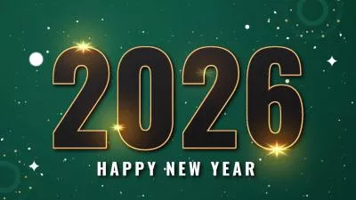 Green Black Countdown Dot Welcome 2026 Happy New Year Intro
