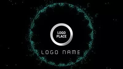  Green Circles Formed Particles Rotating Future Technology Brand Logo Intro