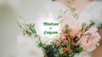 綠色清新婚禮排版幻燈片模板