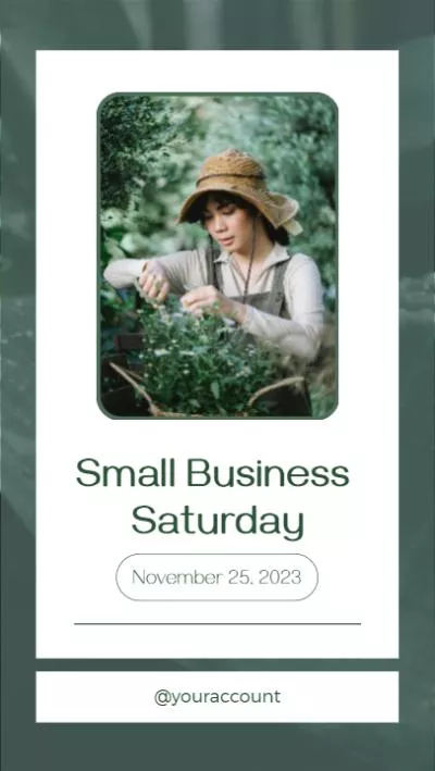 Green Minimalist Small Business Saturday