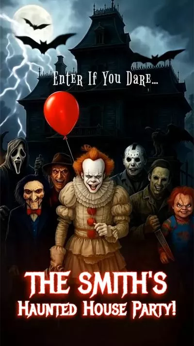 Halloween Haunted House Party Invitation Mobile Video