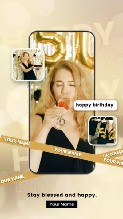  Happy Birthday Fashion Style Collage Social Media Reel