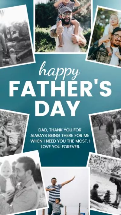  Happy Fathers Day Photo Collage Card