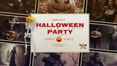 Happy Halloween Invitation Letter Collage Of Old Photos Introduction