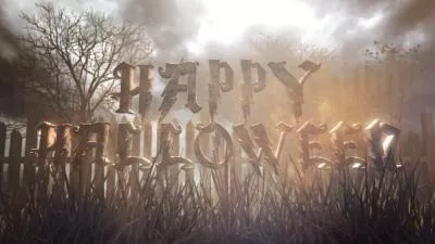 Happy Halloween Light Particle Intro 3d Text