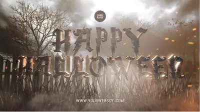 Happy Halloween Scary Spooky Greeting Countdown Logo Intro