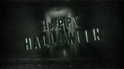 Happy Halloween Text Animation Horror Zoom Glitch Intro