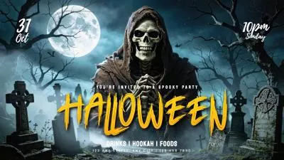Horror Ghost Spooky Halloween Night Party Invitation Countdown Intro