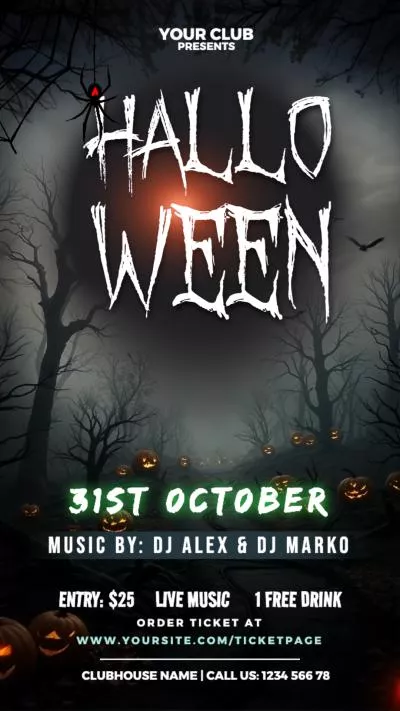 Horror Halloween Spooky Night Party Invitation Mobile Intro