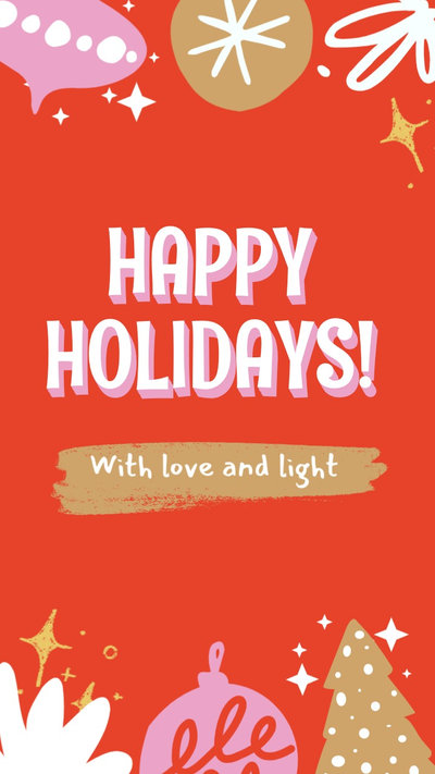 Illustrated Holiday Greeting Mobile Video Message
