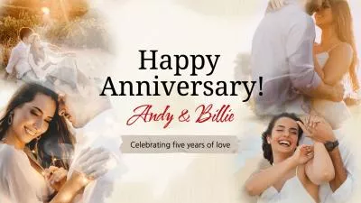 Ink Romantic Love Story Wedding Anniversary Photo Collage Slideshow