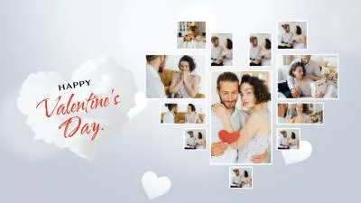 Ink Style Valentines Day Wedding Anniversary Memory Photo Collage Slideshow