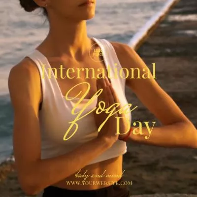  International Day Of Yoga Meditate Sport Promo Post Collage