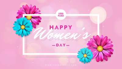 International Womens Day Bokeh Flower Greeting