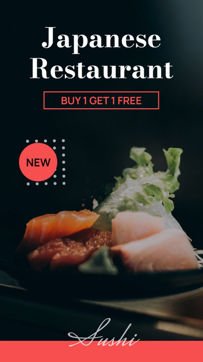 Japanisches Restaurant Sushi Anzeige Promo