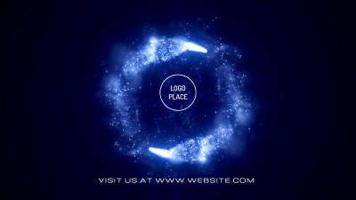 Customizable Logo Intro Abstract Blue Cyclic Magic Bokeh Particles ...