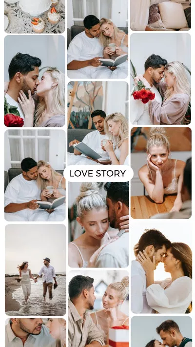 Portada de Instagram de Collage de Historia de Amor