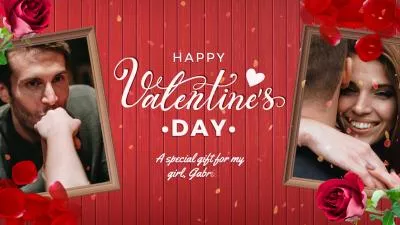Love Story Happy Valentines Day Greeting Photo Collage Slideshow