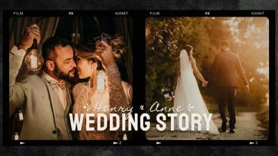 Love Wedding Story Film Polaroid Photo Collage Romantic Marry Party Memories Slideshow