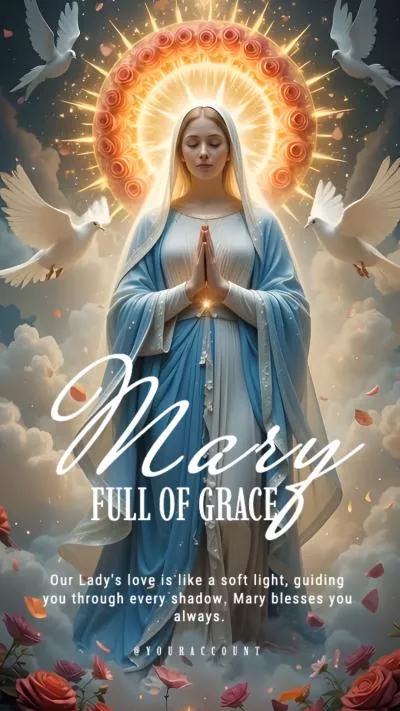 Mary Grace Blessed Mother Religion Faith Spiritual Social Media Reel Story