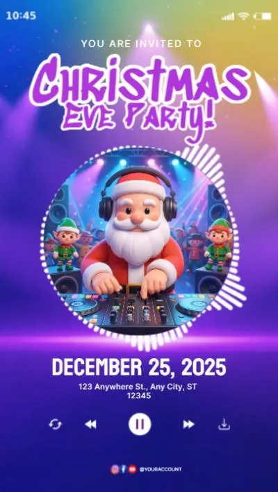  Merry Christmas Celebration Night Music Party Invitation Youtube Intro Story