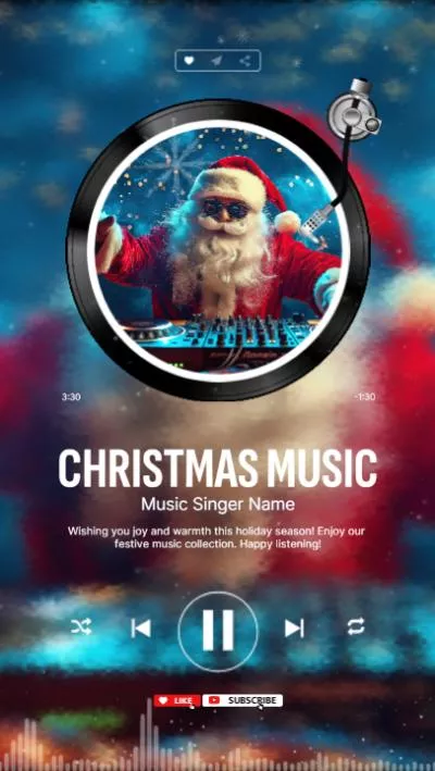 Merry Christmas Disc Santa Claus Music Playlist Cover Youtube Intro