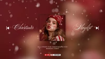 メリークリスマスミュージックプレイリスト、個人プロフィール写真、アルバムカバー、YouTubeイントロ