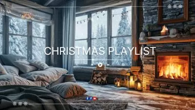 メリークリスマスの夜、冬の暖炉の心地よい音楽プレイリスト、YouTube イントロ