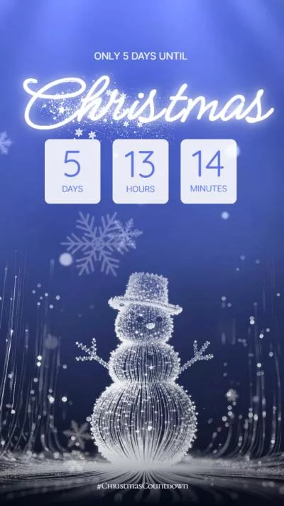 Merry Christmas Snowman Particle Countdown Instagram Story