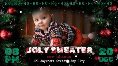 Merry Christmas Ugly Sweater Party Invitation