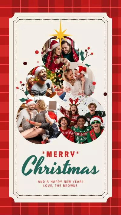Merry Xmas Love Tree Family Lover Photo Collage Tiktok Instagram Story