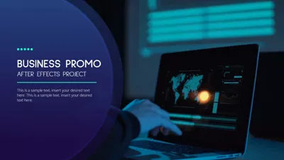 Minimalist Dark Bule Gradient Business Promo