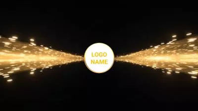 Minimalist Golden Particle Line Logo Reveal Intro