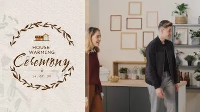 Apresentação De Slides Minimalista Para Convite De Inauguração De Casa