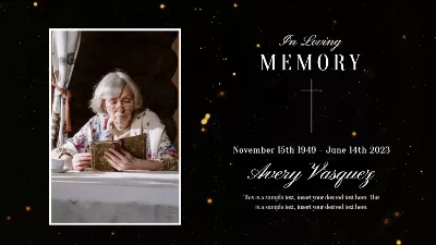 Minimalista Laranja Partícula Funeral Memorial Foto Slideshow