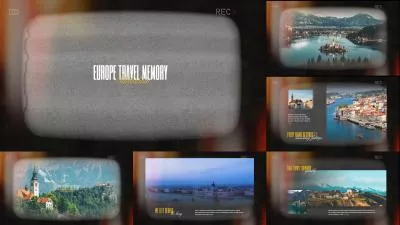  Movie Vintage Europe Travel Journey Scenery Photo Collage Slideshow
