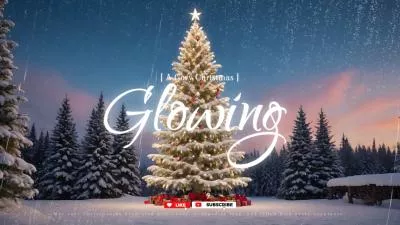 Nature Snow View Christmas Tree Glowing Holiday Greeting Youtube Intro